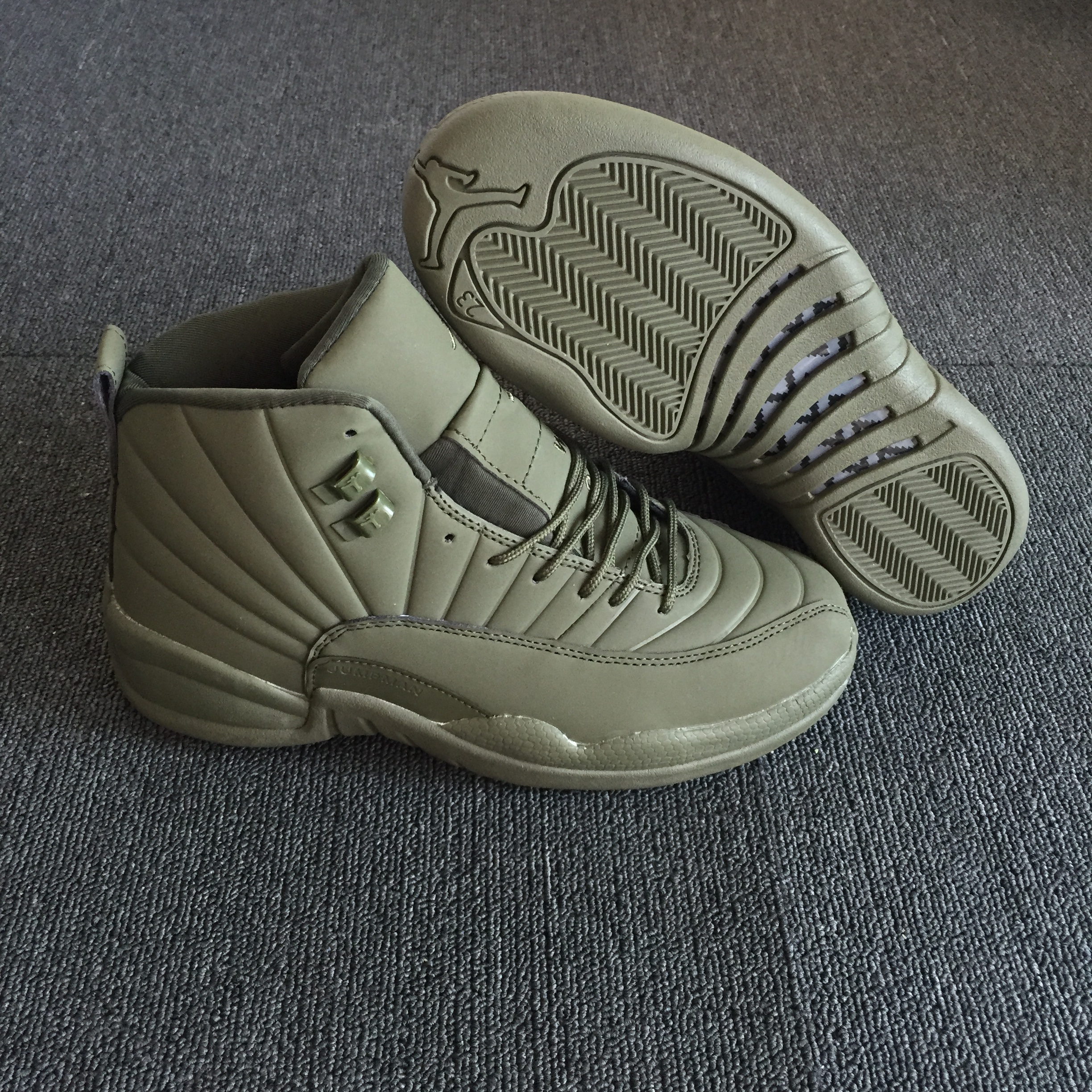 New Air Jordan 12 High Army Green Shoes